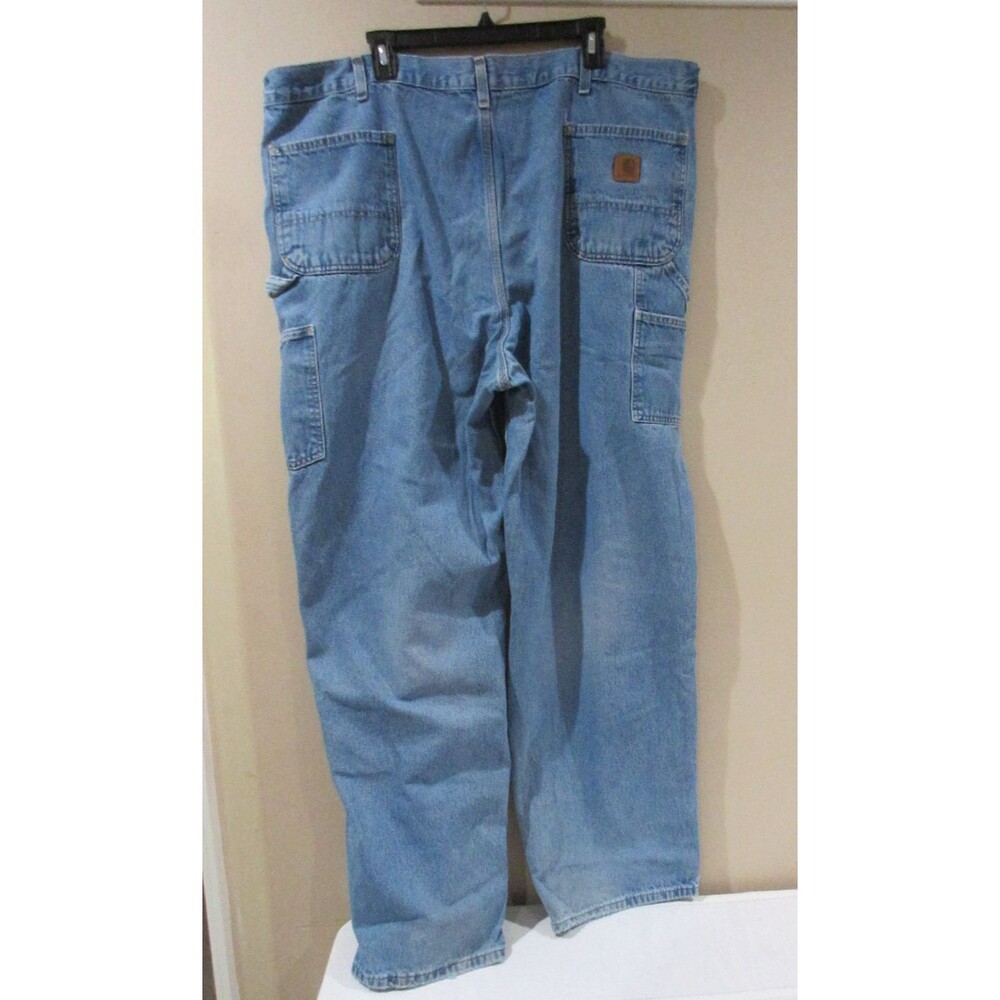 Carhartt Denim Jeans Men 46x34 Blue Relaxed Carpenter 100% Cotton - Picture 3 of 8